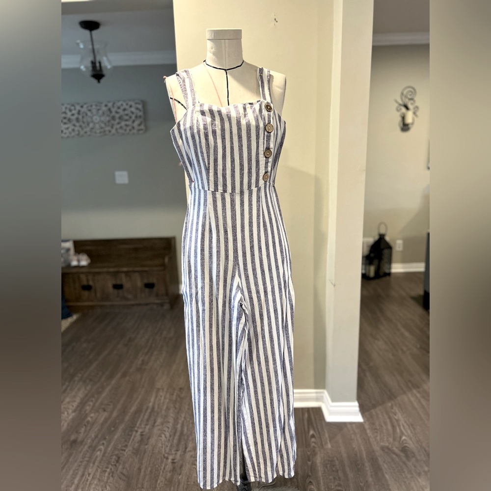 Kingston grey striped jumpsuit